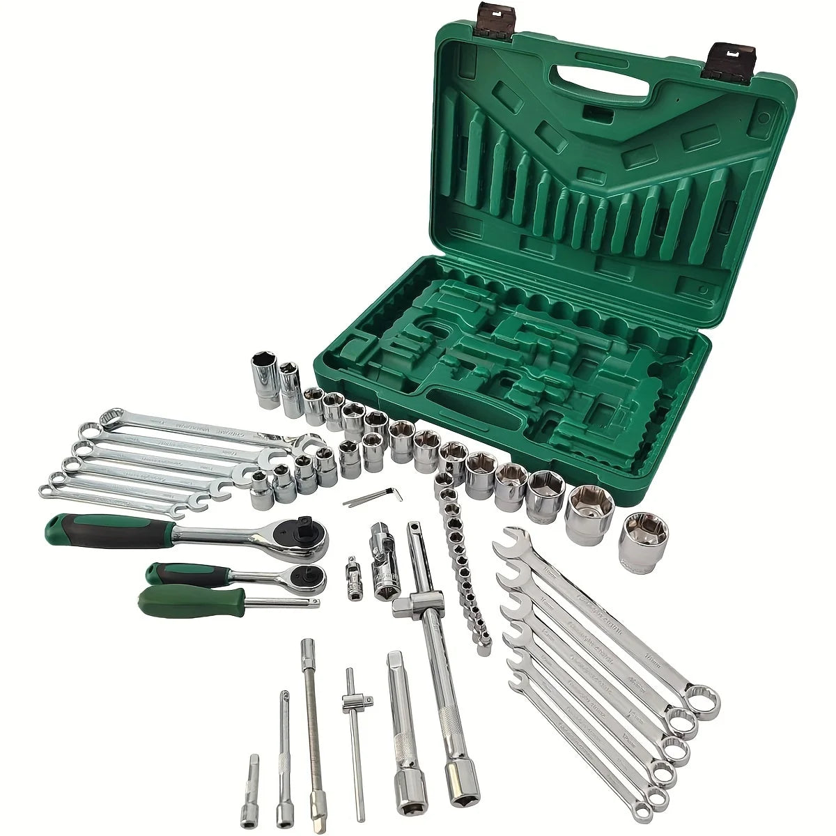61-Piece Professional Durable Carbon Steel Tool Set Automotive Repair Home Car Motorcycle Maintenance No Assembly