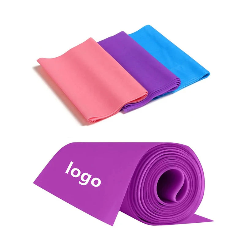 1.5M Heavy Custom logo Home Gym Exercise Elastic Bands Fitness Flat Yoga Stretch Resistance Bands Long Latex Theraband