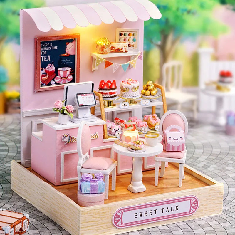 Kids Wooden Miniature Dollhouses Kit Gift Toys Roombox Doll House Furniture Box Theatre Toy For Children Birthday