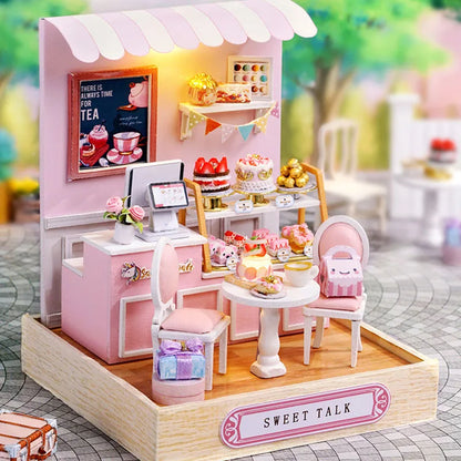 Kids Wooden Miniature Dollhouses Kit Gift Toys Roombox Doll House Furniture Box Theatre Toy For Children Birthday