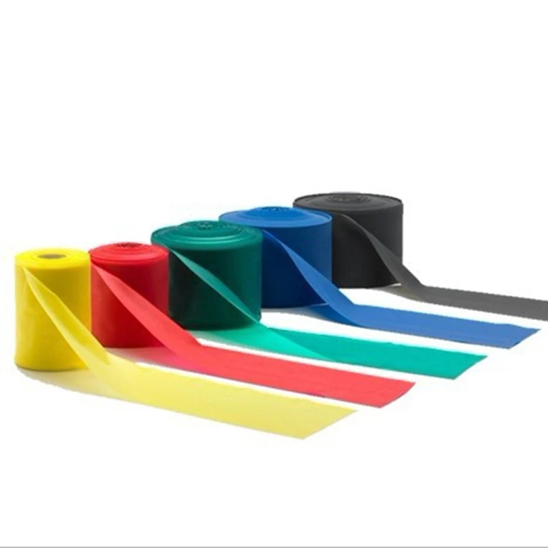 Custom Logo Stretch Flat Elastic Bands Theraband Roll Yoga Pilates Stretch Resistance Band