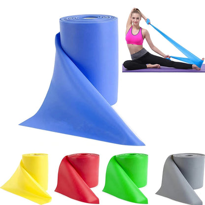 Custom Logo Stretch Flat Elastic Bands Theraband Roll Yoga Pilates Stretch Resistance Band