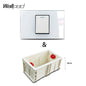 1 Gang AU US Push Button On Off Wall Switch Wallpad L3 White Glass Panel 118*75mm 1 2 Way Double Control Light Switch Plate 3M