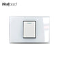 1 Gang AU US Push Button On Off Wall Switch Wallpad L3 White Glass Panel 118*75mm 1 2 Way Double Control Light Switch Plate 3M