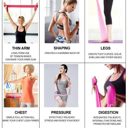 1.5M Heavy Custom logo Home Gym Exercise Elastic Bands Fitness Flat Yoga Stretch Resistance Bands Long Latex Theraband