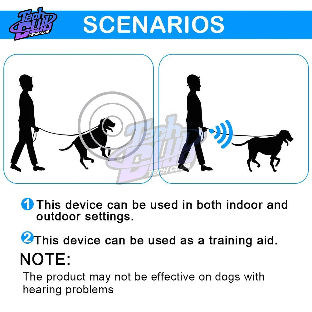 3 in 1 Dog Anti Barking Device Ultrasonic Dog Repeller Stop Bark Control Training Supplies With LED Flashlight