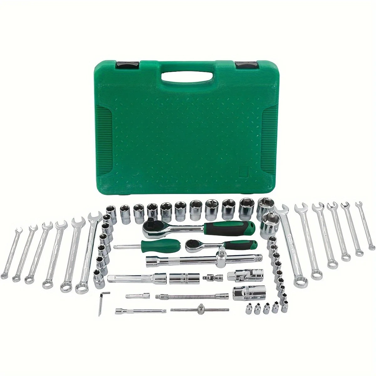 61-Piece Professional Durable Carbon Steel Tool Set Automotive Repair Home Car Motorcycle Maintenance No Assembly