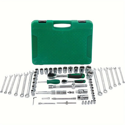 61-Piece Professional Durable Carbon Steel Tool Set Automotive Repair Home Car Motorcycle Maintenance No Assembly