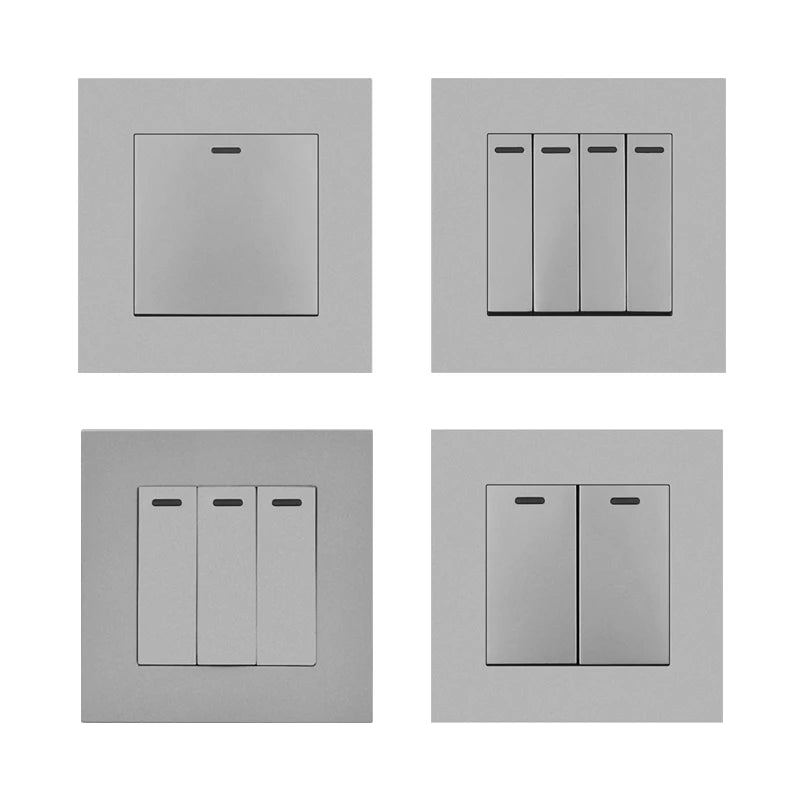 Avoir Home Improvement Wall Light Switch Plastic Panel Gray 1 2 3 4 Gang 1 2 Way Push Button Switches 86 Type Rocker Switch 220V