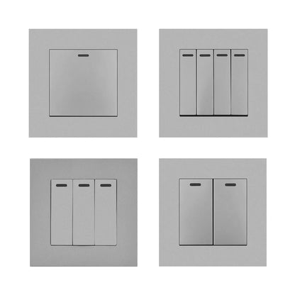 Avoir Home Improvement Wall Light Switch Plastic Panel Gray 1 2 3 4 Gang 1 2 Way Push Button Switches 86 Type Rocker Switch 220V