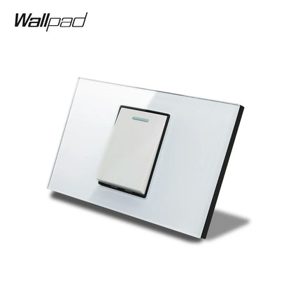 1 Gang AU US Push Button On Off Wall Switch Wallpad L3 White Glass Panel 118*75mm 1 2 Way Double Control Light Switch Plate 3M