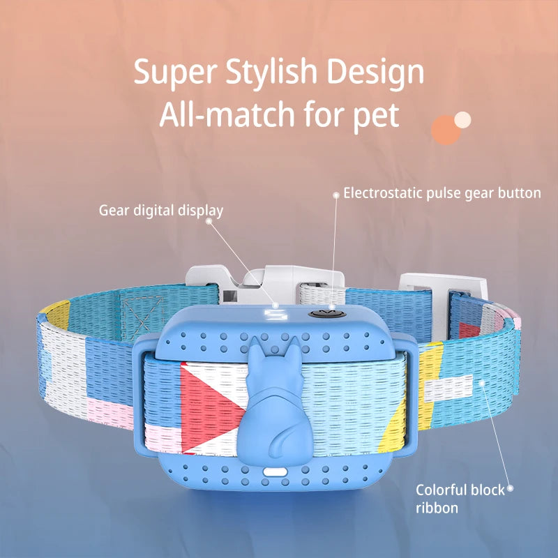 Dog Anti-barking Device Stop Dog Barking Personalized Colorful Dog training collar Wireless Training Equipment E-Collar 40% off