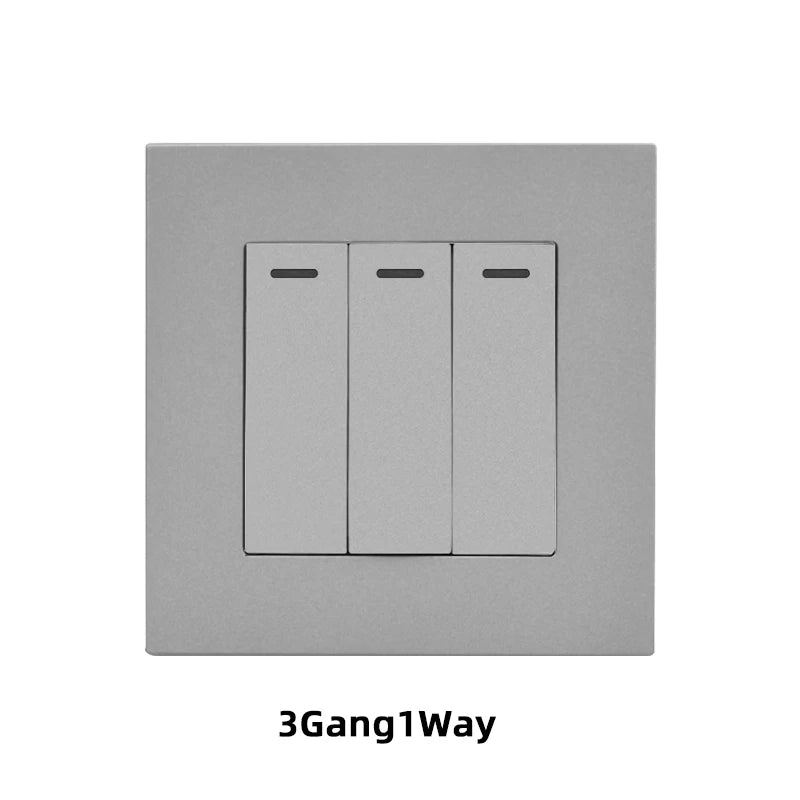 Avoir Home Improvement Wall Light Switch Plastic Panel Gray 1 2 3 4 Gang 1 2 Way Push Button Switches 86 Type Rocker Switch 220V