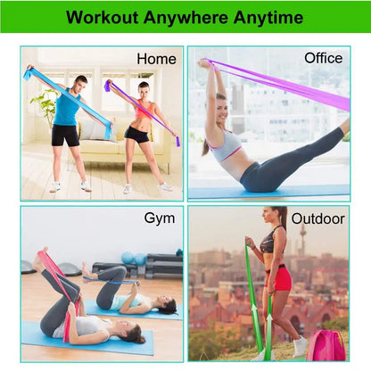 Light 1.5M Custom logo Yoga Elastic Stretching Band Exercise Rubber Resistance Band Workout Fitness Latex Free Theraband