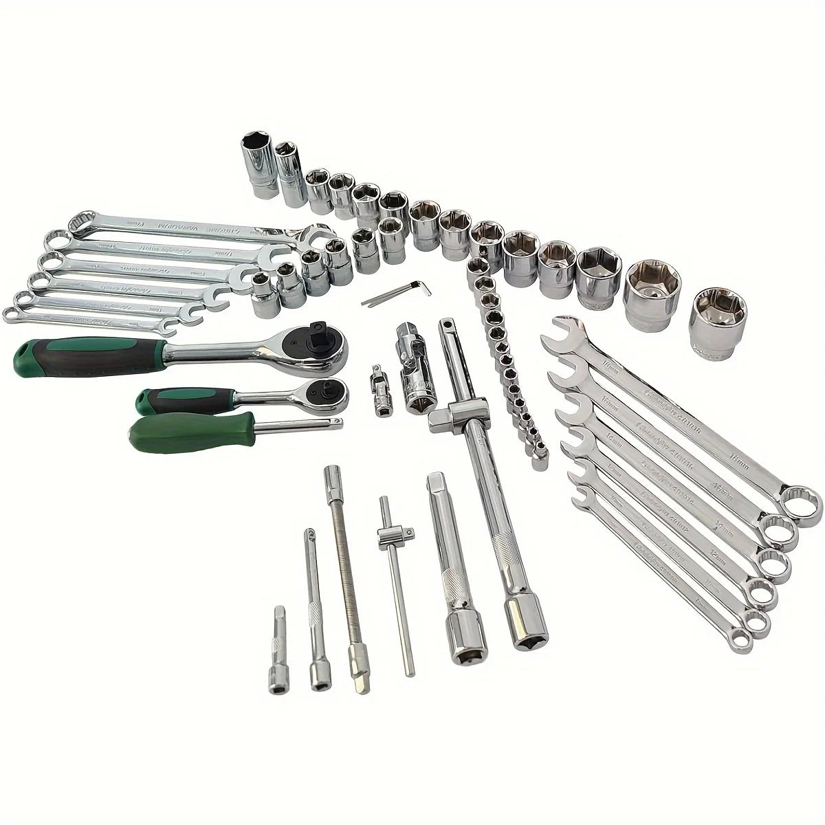 61-Piece Professional Durable Carbon Steel Tool Set Automotive Repair Home Car Motorcycle Maintenance No Assembly
