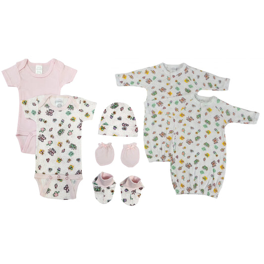 UD2 Newborn Baby Girl Clothing Sets 7 Pc Muslin Cotton NC_0604 Solid Pattern Ins Style for 6 Months