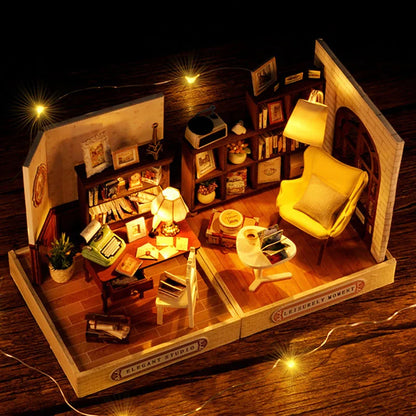 Kids Wooden Miniature Dollhouses Kit Gift Toys Roombox Doll House Furniture Box Theatre Toy For Children Birthday