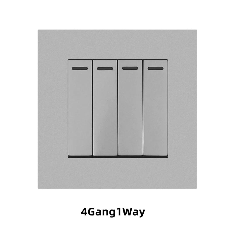 Avoir Home Improvement Wall Light Switch Plastic Panel Gray 1 2 3 4 Gang 1 2 Way Push Button Switches 86 Type Rocker Switch 220V