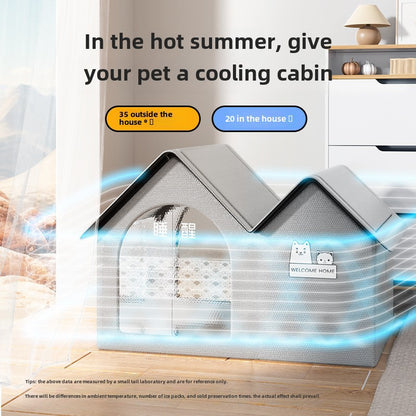 Cute Tail Cat Air-conditioning Room Cooling Artifact Cool Sense Summer Cat Nest Dog Closed Pet Bed Sleeping Nest Pet House