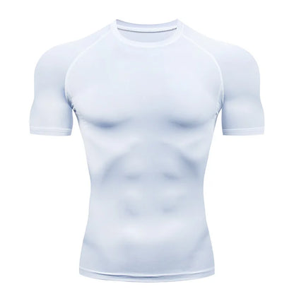 Sport T Shirt Men Quick Dry Short Sleeve Sport Tee Tops Gym Fitness Compression Shirt Training Running T-Shirt Men Rashgard