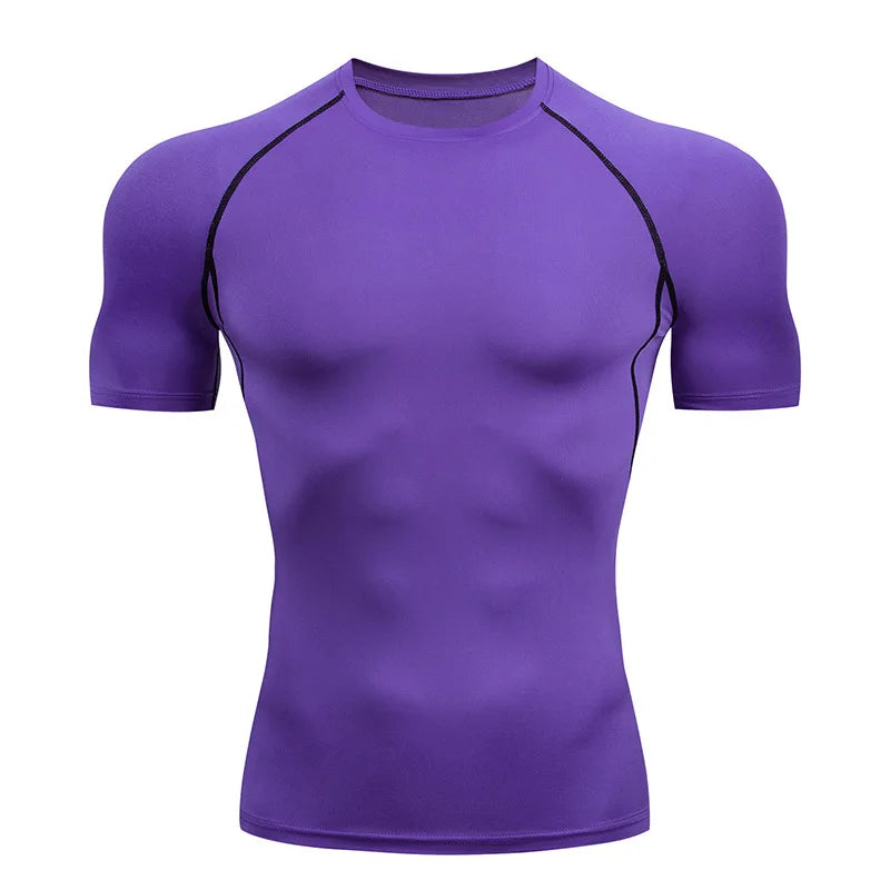 Sport T Shirt Men Quick Dry Short Sleeve Sport Tee Tops Gym Fitness Compression Shirt Training Running T-Shirt Men Rashgard