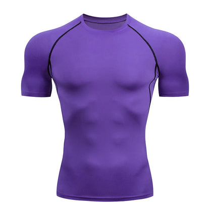 Sport T Shirt Men Quick Dry Short Sleeve Sport Tee Tops Gym Fitness Compression Shirt Training Running T-Shirt Men Rashgard