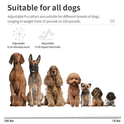 Dog Auto Anti-Bark Collar USB Rechargeable Training Collars Safety Static Shock Humane Electric Anti Bark Collars Pet Supplies