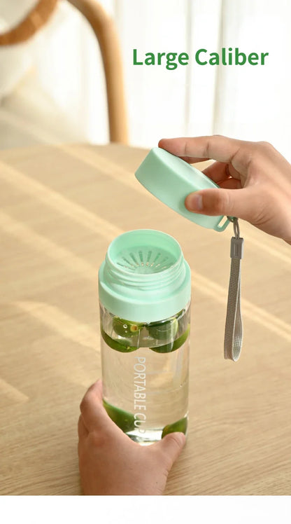 Water Bottle 600/800ml Portable Travel Sport Bottle Equipped with Filter Children's School Anti Drop Water Cup with Lifting Rope