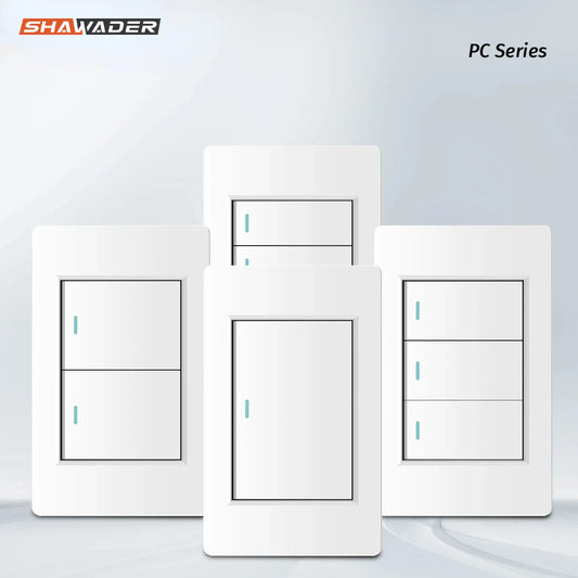 Shawader White Black Gray 16A 118*72 US Brazil Italy Light Switch,PC Panel 1/2/3gang 1/2way Switch on Off,Wall Electrical Outlet