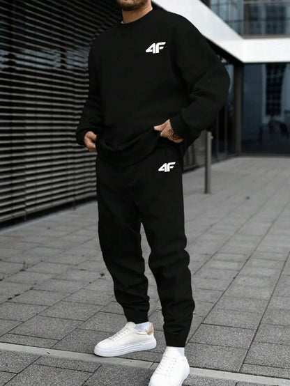 Sports Mens Tracksuit Print Long Sleeves Sweatshirt Sweatpants Casual Gym Jogging Tops Pants Man Clothing Fall Winter Sportwear