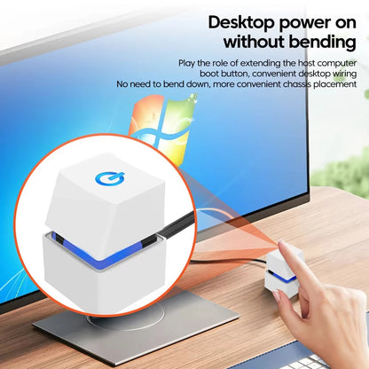Ldpcsj Computer Desktop Switch 2m Led Lights Pc Motherboard External Boot Power On/Off Button Extension Cable for Home Office Co