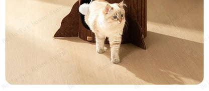 Multi-layer Tree Stump Cat Climbing Frame Small Sisal Bucket Felt Cat Nest Scratch-resistant Sisal Cat Tree Pet Toys