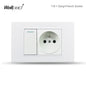 118 PC 1 2 3 4 Gang Push On Off 2 3 Way Wall Switch Wallpad White Fireproof Plastic Panel US Brazil IT IL EU Light Interruptor