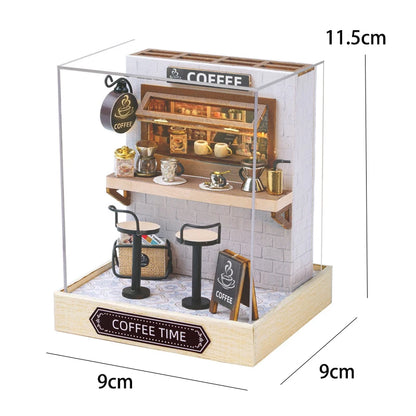 Kitten Mini Wooden Doll House Model Building Kits Toy Home Kit Creative Room Bedroom Decoration with Furniture For Birthday Gift