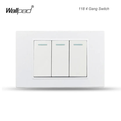118 PC 1 2 3 4 Gang Push On Off 2 3 Way Wall Switch Wallpad White Fireproof Plastic Panel US Brazil IT IL EU Light Interruptor