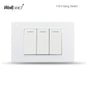 118 PC 1 2 3 4 Gang Push On Off 2 3 Way Wall Switch Wallpad White Fireproof Plastic Panel US Brazil IT IL EU Light Interruptor