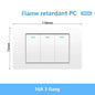 118 Type Brazil Korea AU US Standard Wall Light Switch 16A PC Panel Power ON OFF 1/2/3/4/Gang 2Way Push Rocker Button Switch