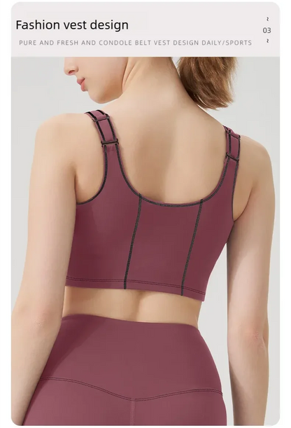 Yoga wear, a high-end sports solid-color high-elastic tight high-intensity sports set, women's fitness clothes suitable for gym