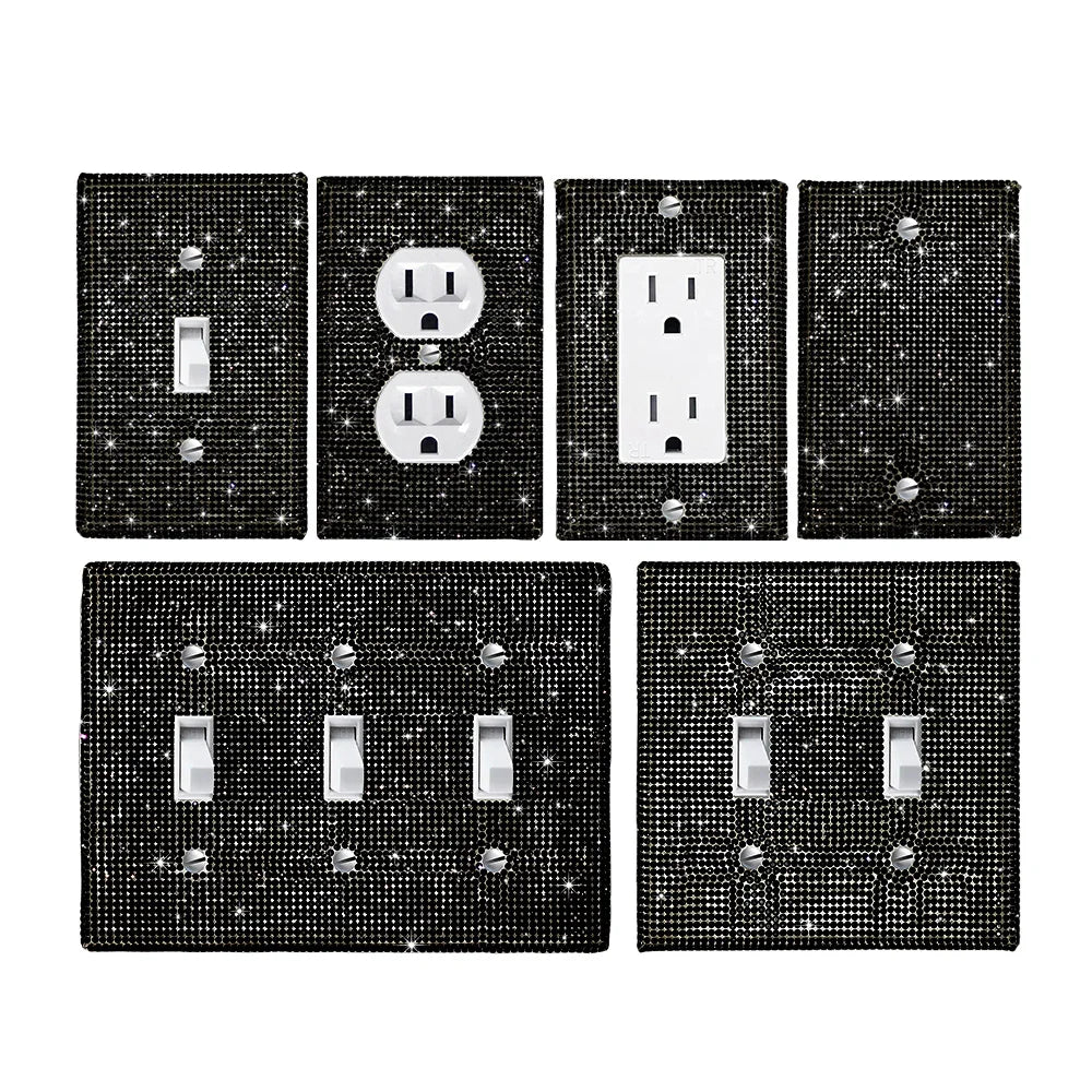 1 wall panel light switch cover, various styles, pink/white/black/gold  diamond, socket cover, sturdy and durable