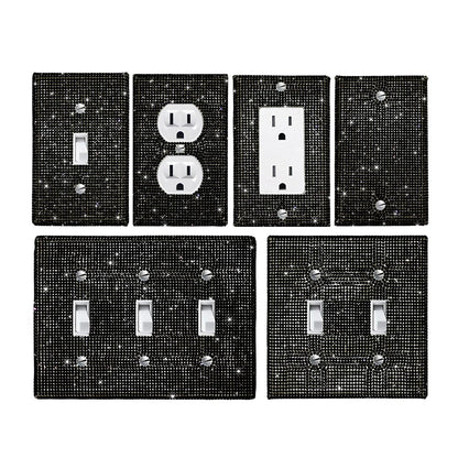 1 wall panel light switch cover, various styles, pink/white/black/gold  diamond, socket cover, sturdy and durable