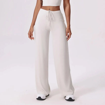 Yoga Pants Sports Fitness Thin Breathable Wide-leg Loose Sports Flared Trousers Outdoor Running Straight-leg Trousers for Women