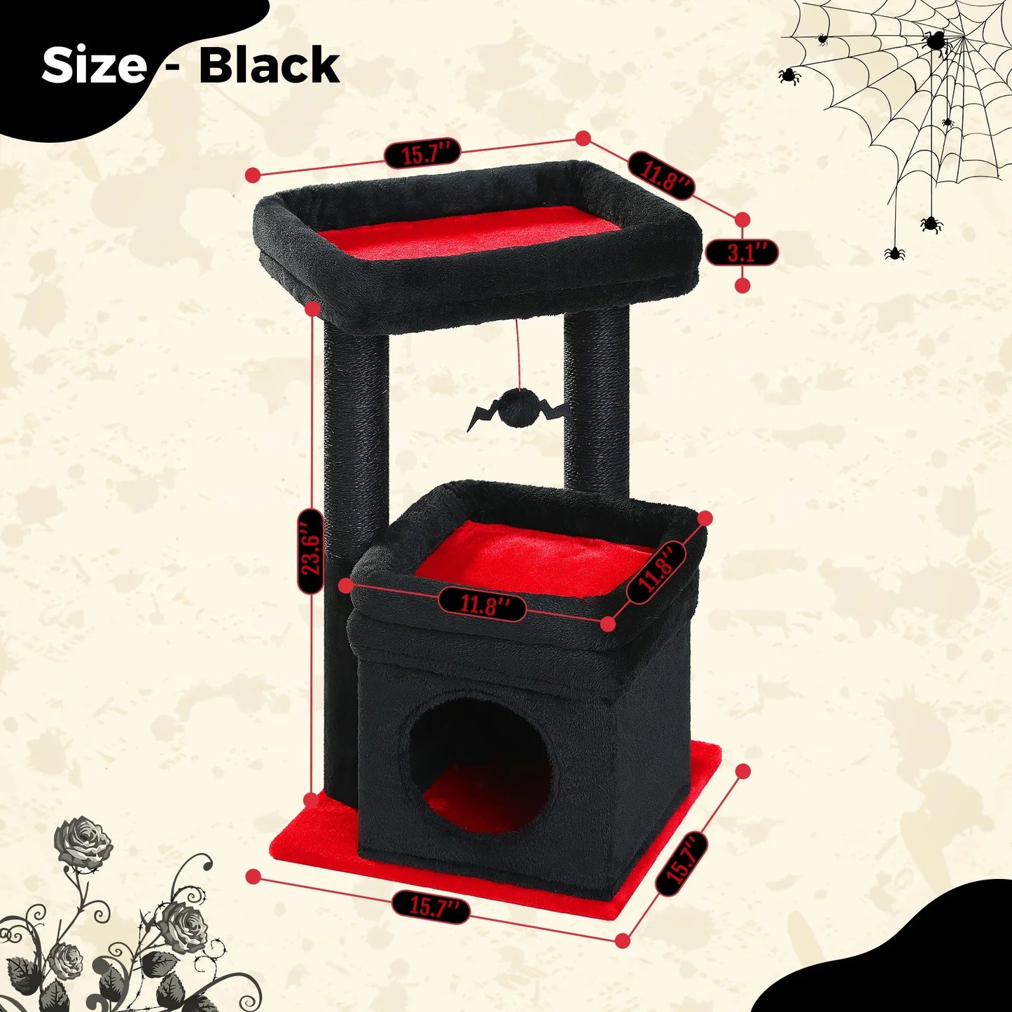 Cat Tree Cat Tower for Indoor Cats with Private Cozy Cat Condo Natural Sisal Scratching Posts and Plush Pom-pom for Small Cats