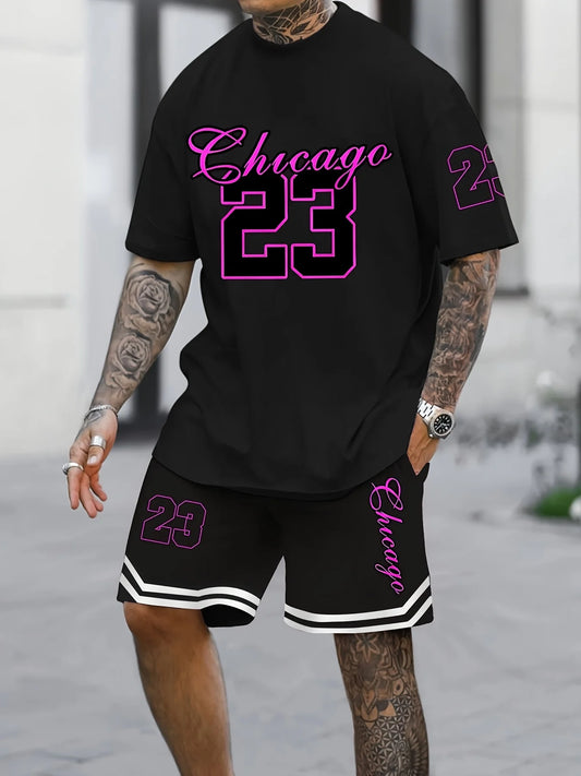 The popular digital sportswear men's set for summer 2025 is casual sporty breathable and lightweight