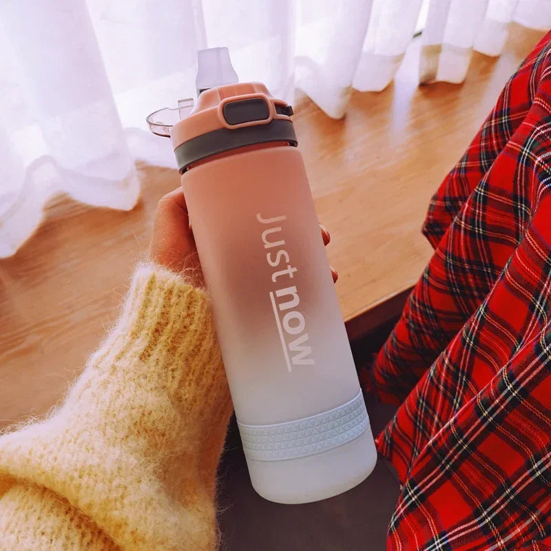 400ml/600ml New Fashion Water Bottle With Straw BPA Free Portable Outdoor Sport Cute Drinking Plastic Bottles Eco-Friendly