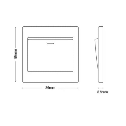 1/2/3/4 Gang Wall Switches 1Way Button Wall Light Switch Panel On / Off Push Buttons with LED Lamp Home Accessories