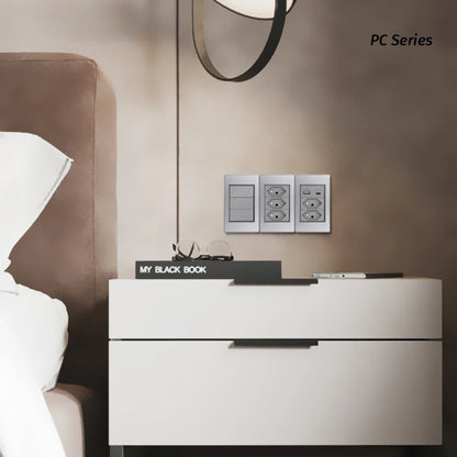 Shawader White Black Gray 16A 118*72 US Brazil Italy Light Switch,PC Panel 1/2/3gang 1/2way Switch on Off,Wall Electrical Outlet