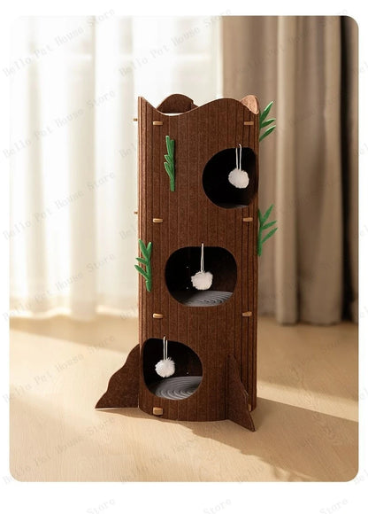 Multi-layer Tree Stump Cat Climbing Frame Small Sisal Bucket Felt Cat Nest Scratch-resistant Sisal Cat Tree Pet Toys
