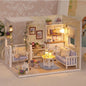 Kitten Mini Wooden Doll House Model Building Kits Toy Home Kit Creative Room Bedroom Decoration with Furniture For Birthday Gift
