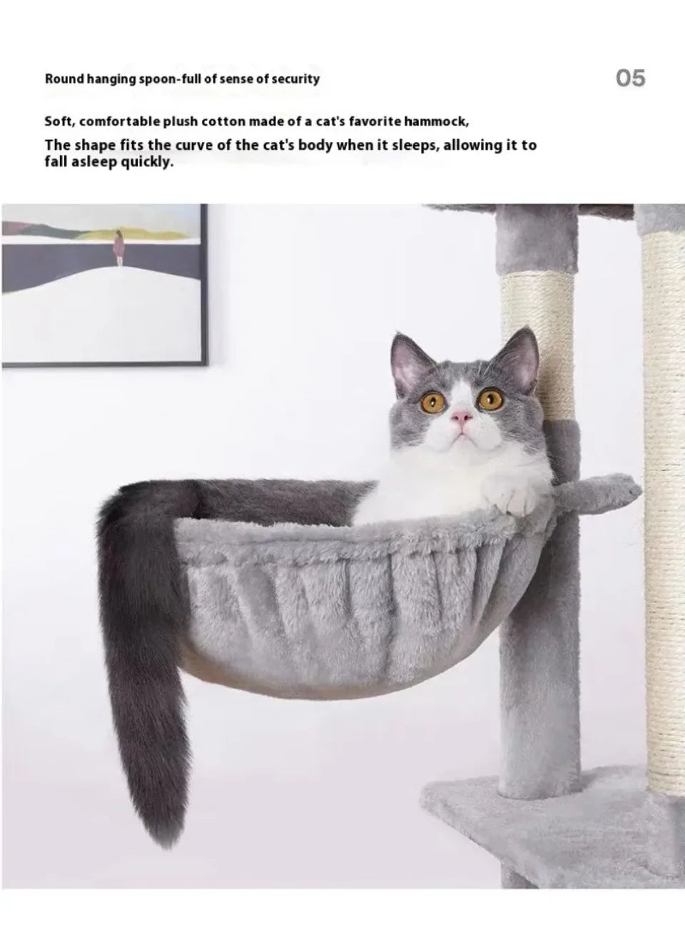 Multi-layer At Tree and Tower for Indoor Cats with Sisal-Covered Scratching Posts Spacious Hammock Padded Perches and Condos