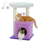 Cat Tree Cat Tower for Indoor Cats with Private Cozy Cat Condo Natural Sisal Scratching Posts and Plush Pom-pom for Small Cats